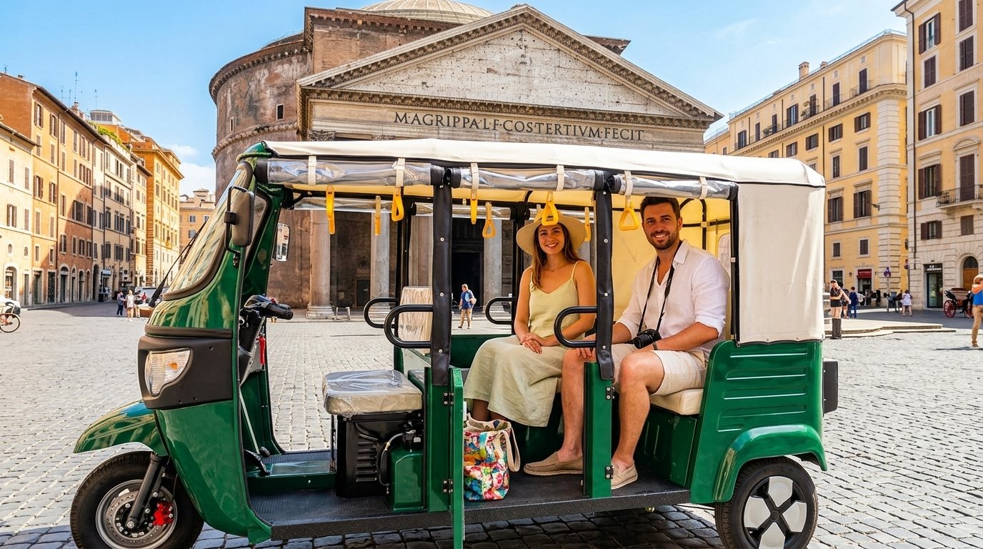 Quick tour in Rome in tuk tuk
